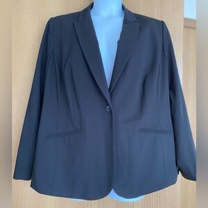 Liz Claiborne Black 1 Button Women's Blazer, Fully Lined - Plus size 22W